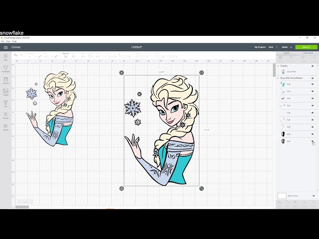 DIY Frozen Elsa Off the Mat / Larger than Mat 30 inches - Using Cricut Design Space Tutorial