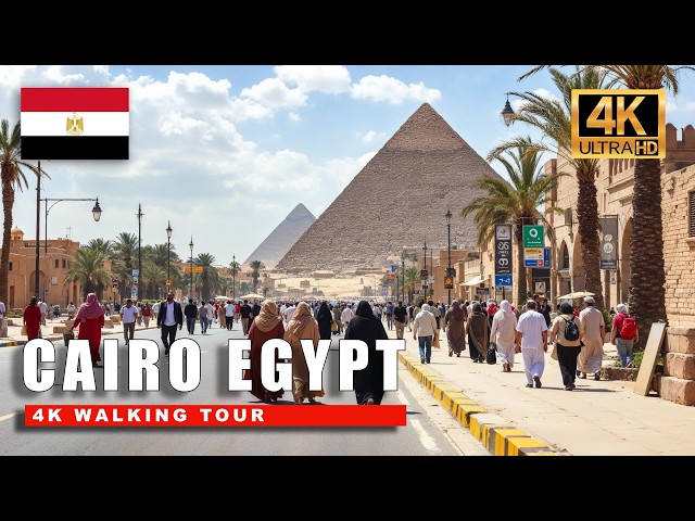 4K Egypt Walking Tour - Giza Revealed: The Great Pyramids & Chaos of Cairo | 4K HDR 60fps