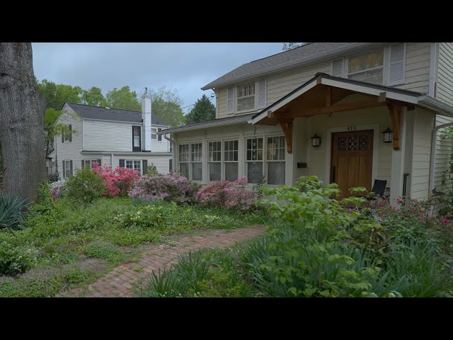 Walking North Carolina Neighborhoods Under Windy Skies | Nature Sounds for Sleep and Study