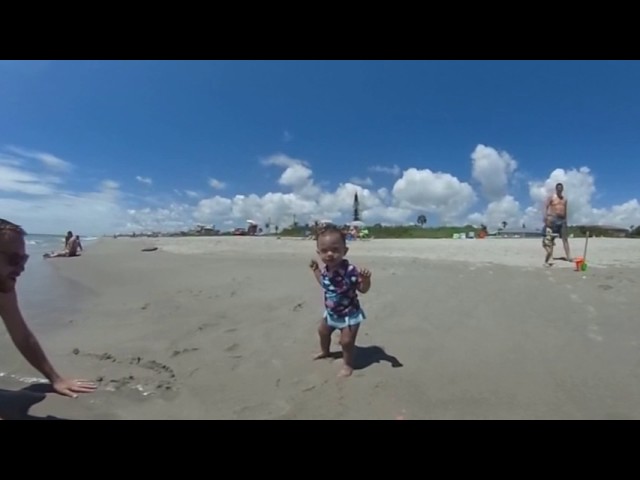 360 | Baby walks on the beach!