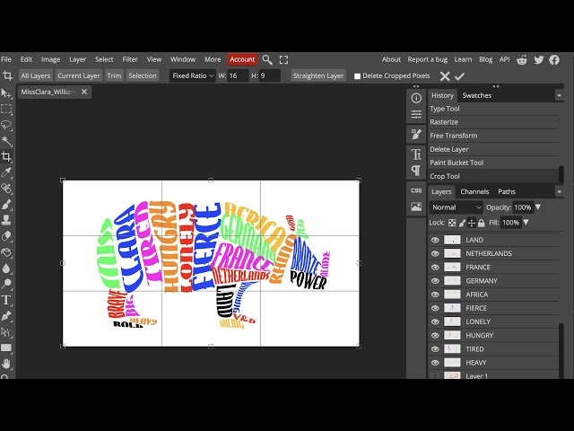 Making Calligrams using Photopea FREE photoshop alternative