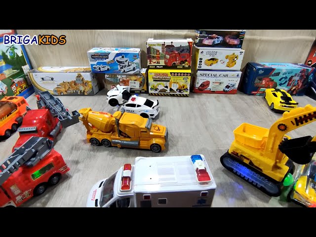 60 SATISFYING MINUTES | UNBOXING & REVIEW TOY TRUCKS, AMBULANCE CAR, POLICE CAR, FIRE FIGHTING