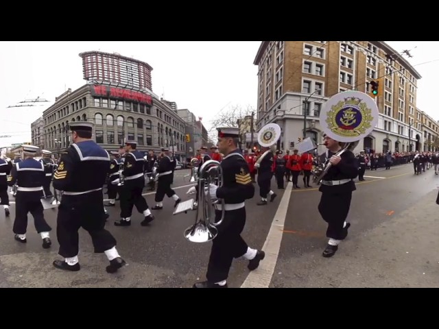 Remembrance Day procession in Vancouver 360 video