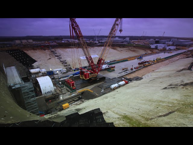 Assembling a Tunnel Boring Machine at the South Portal Site