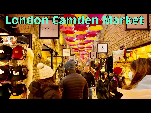 London Winter Walk 2022 | London Camden Market 2022 | London Street Food Market 2022 - London HDR 4K