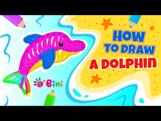 How to draw a Dolphin. Step by step tutorial.