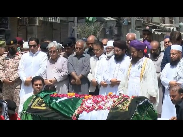 Funeral prayers of Balqis Edhi were offered in Karachi today