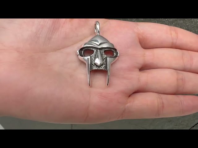 MF Doom Gladiator Mask Sterling Silver Pendant