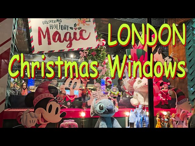 4K HDR Holiday Magic ** Christmas Shopping Windows & London Oxford St ** Harry Potter ** Disney **