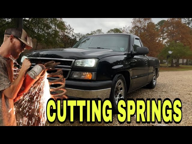 CUTTING SPRINGS ON A SILVERADO | SLAMMED FOR FREE?