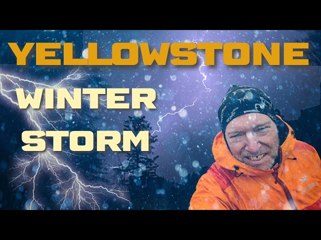 YELLOWSTONE Car Camping Road Trip, Surprised by Snow & Winter Storm, Massive Lightning & Heavy Rain