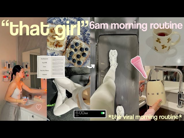 trying the 6AM "THAT GIRL" MORNING ROUTINE🧴🌱 *the viral aesthetic + productive morning routine*