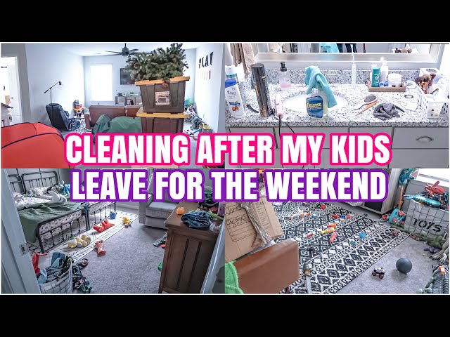 CLEANING AFTER THE KIDS LEAVE FOR THE WEEKEND | MESSY HOUSE TRANSFORMATION | REAL LIFE MESS