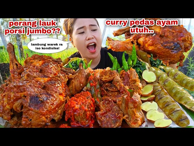 EAT, WHOLE CHICKEN SPICY CURRY, SPICY FISH, Omelette, LALAPAN, RAW JENGKOL, FRIED PETE, CABE