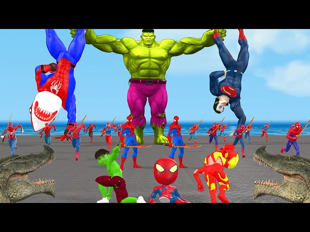 Siêu nhân nhện🔴Spider Man Rescues Superhero Iron man from Joker superman vs Venom vs Hulk green