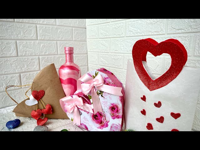 DIY paper Gift Bag|How To Make Origami paper  Bag|Heart shape valentines Day Giftbag|Easy PaperCraft