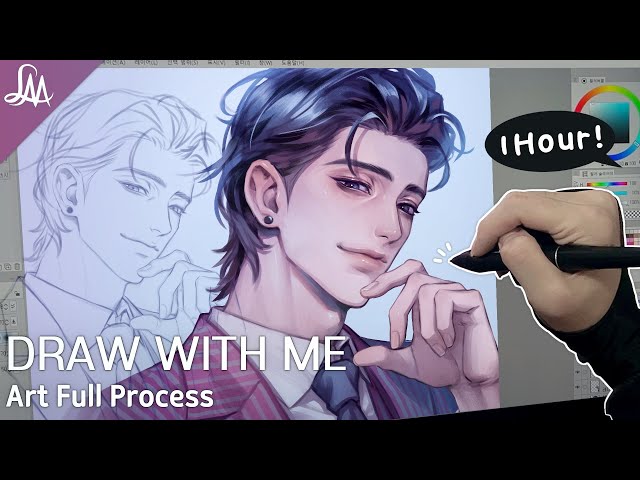 1시간✨ 캐릭터 드로잉 전체 과정❤️ [Draw with me/Clip Studio] chill music