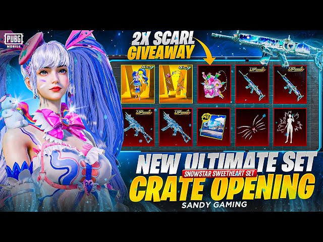 NEW ULTIMATE SET GLACIER SCAR L MAXING | UMP45 IS BACK CRATE OPENING $20000 2 SCAR L GIVEAWAY PUBGM