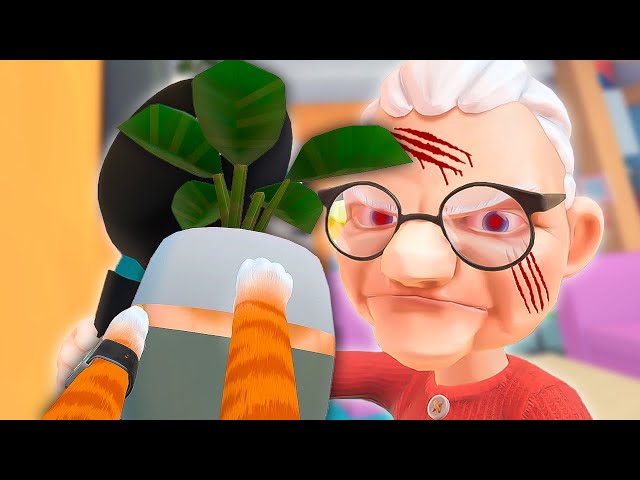 CAT SMASHED ALL GRANNY'S POTS WITH PLANTS! I Am Cat VR / Chapter 5 /