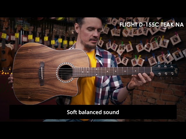 Acoustic Guitar FLIGHT D-155C TEAK NA