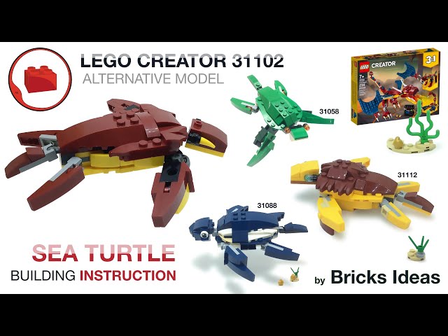 Lego Sea Turtle Animals MOC - LEGO CREATOR 31102 alternative build tutorial Part 20