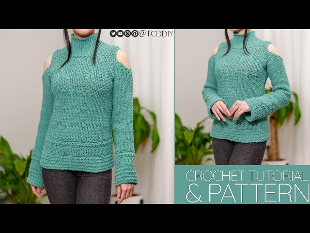 How to Crochet: Cold Shoulder Mock Neck Top | Pattern & Tutorial