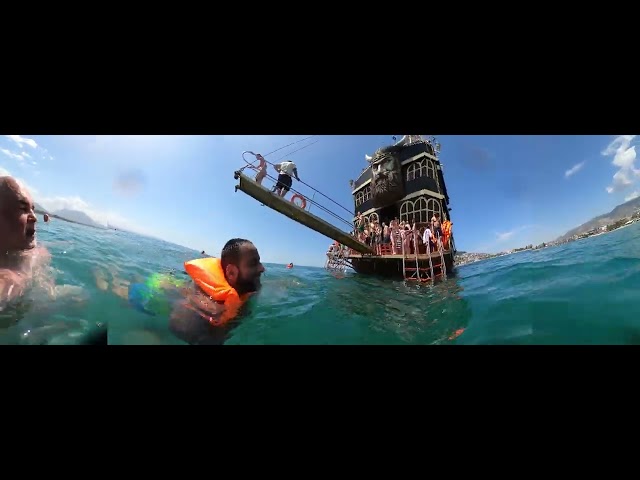 Pirate Boat Alanya Antalya Turkey May June 2024 360 footage GoPro Max Turkey 2024