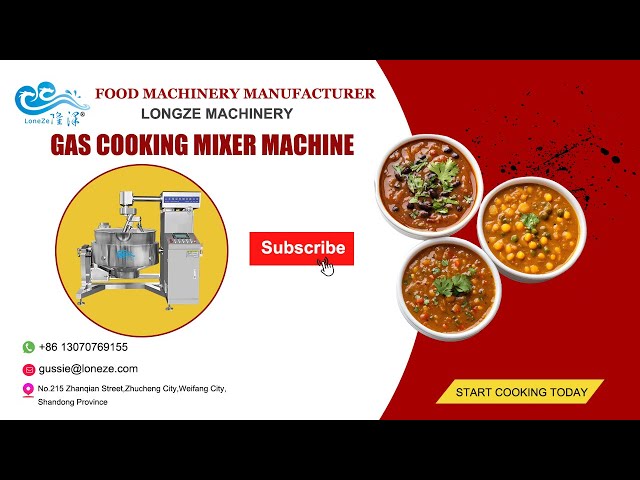 Chili Sauce Chicken Gravy Industrial Gas Cooking Mixer Machine-Longze Machinery