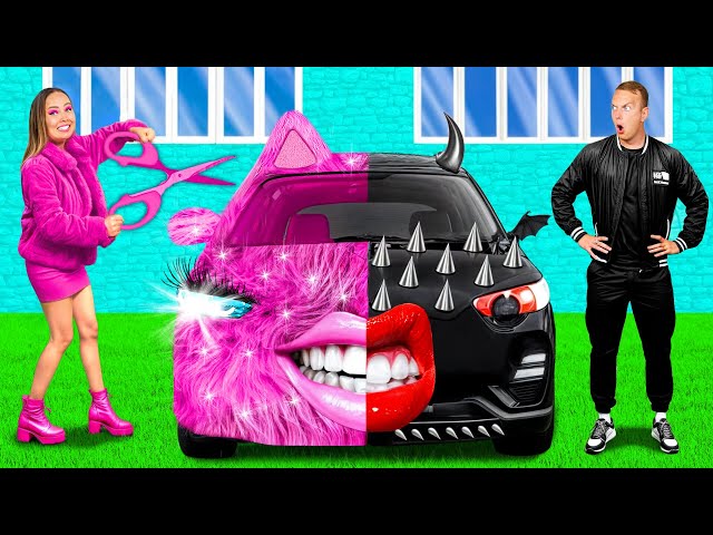 Pink Car vs Black Car Challenge | Funny Situations by TeenTeam Challenge