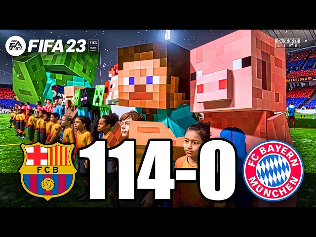 FIFA 23 X MINECRAFT MOD ALL STARS | FC BARCELONA 114-0 FC BAYERN