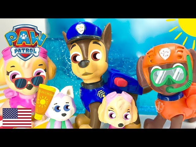 Paw Patrol Pool Time Chase Skye Everest Pool Time Fun Zuma Water Fun