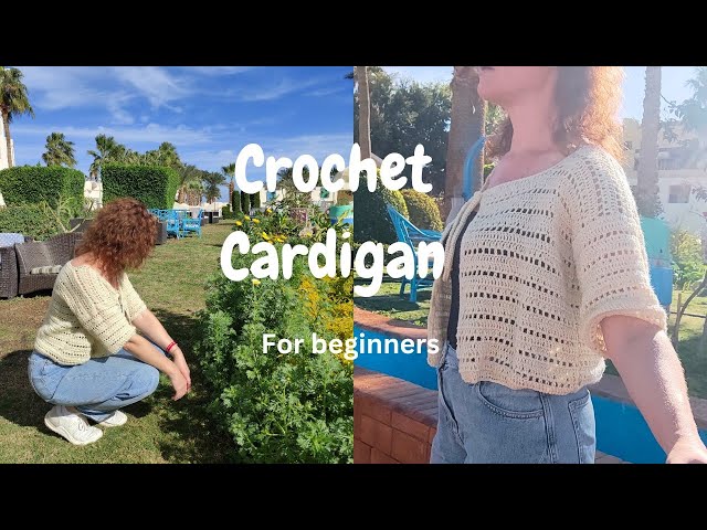 Crochet "Blogger's Favourite" cardigan. Easy pattern for beginners step by step free crochet pattern