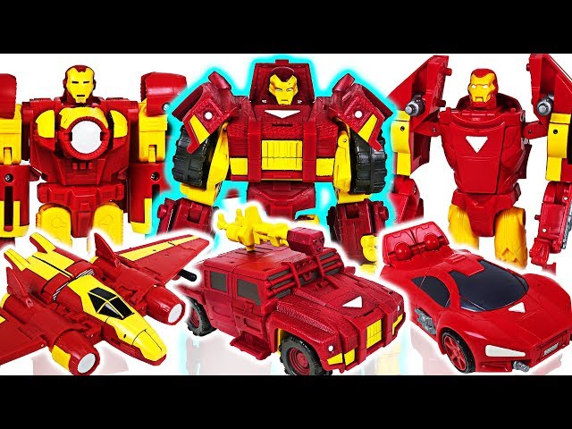 Marvel Avengers Transformers Iron Man the three musketeers! Defeat the dinosaurs! - DuDuPopTOY