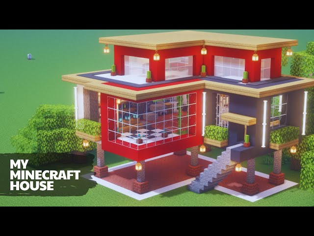 Minecraft: How to build a super beautiful red modern house