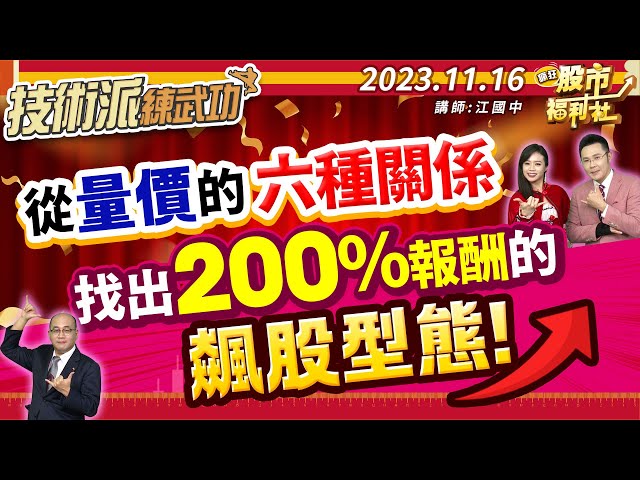 從量價的六種關係!找出200%報酬的飆股型態!║江國中、何基鼎、陳俊言║2023.11.16