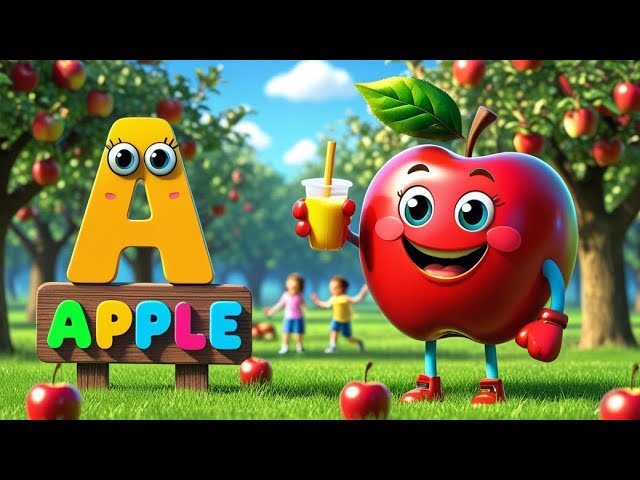 A for Apple 🍎 | ABC Song for Kids | Learn ABC with Fun Animations For Toddlers | Kindergarten 👶