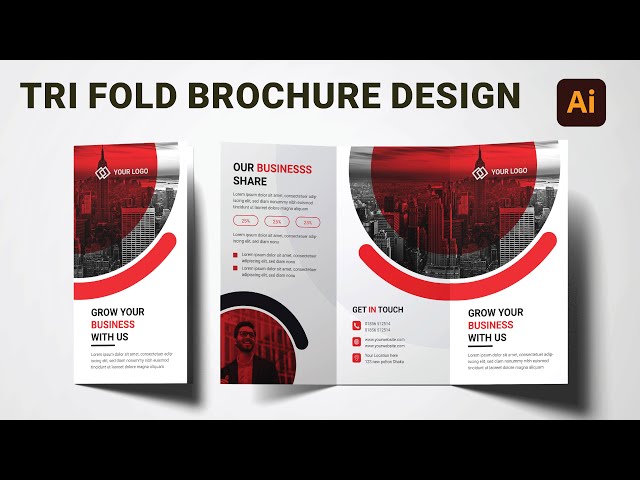 Trifold Brochure Design in Adobe Illustrator by freelancerranam | Graphic Design Bangla Tutorial