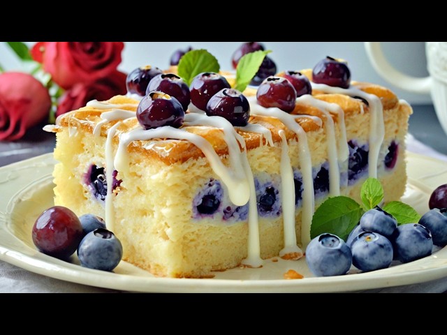 Quick Delicious Cake Recipe - Lemon Blueberry Cake! Easy Cake to make at Home!