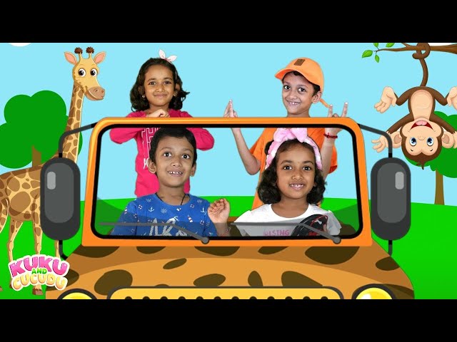 Wheels on the Bus 🐘🐒🐊( at the Zoo ) | Kids songs & Nursery Rhymes - Kuku and Cucudu