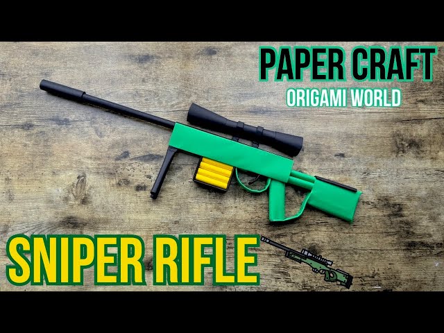 PAPER SNIPER RIFLE GUN ORIGAMI WEAPON EASY TUTORIAL | HOW TO MAKE PAPER SNIPER RIFLE STEP BY STEP