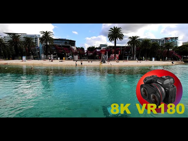 TROPICAL LAGOON IN HEART OF BRISBANE beach at Southbank 8K/4K VR180 3D (Travel Videos/ASMR/Music)