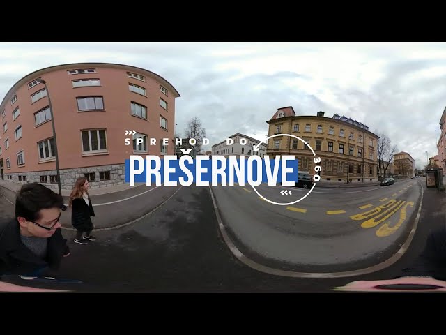 Sprehod s postaje Cankarjev dom do Prešernove v 360° | Januar 2020