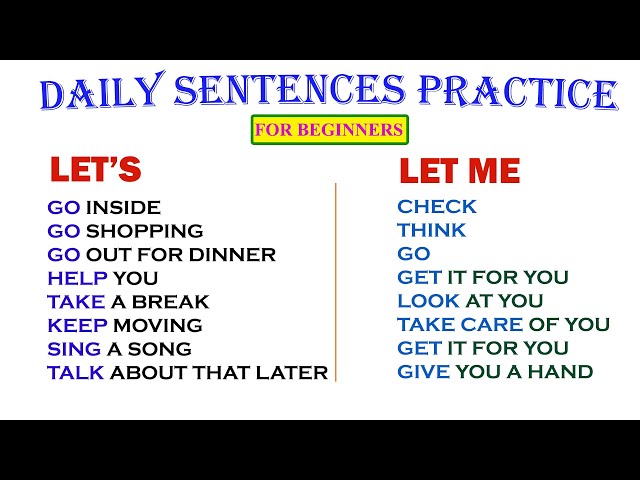 LET'S & LET ME | Daily Sentences Practice