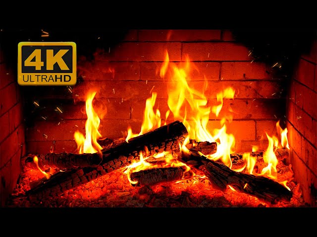 🔥 Fireplace 4K UHD! Fireplace with Crackling Fire Sounds. Fireplace Burning for Home