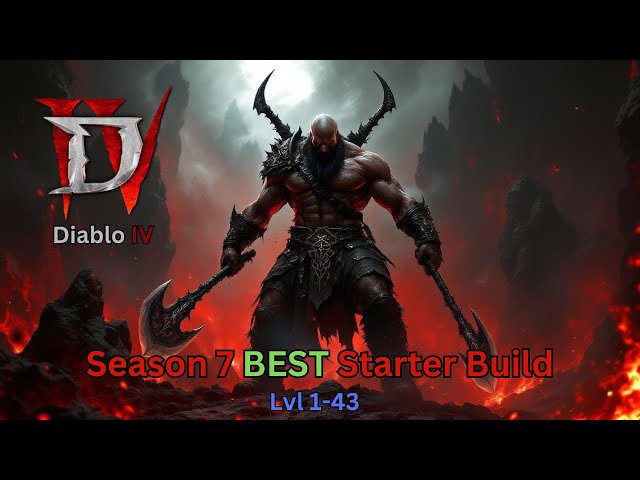 Diablo 4 : Best Season 7 Starter-Build! S-Tier Upheaval Barbarian Guide Lvl 1-43. #playthrough