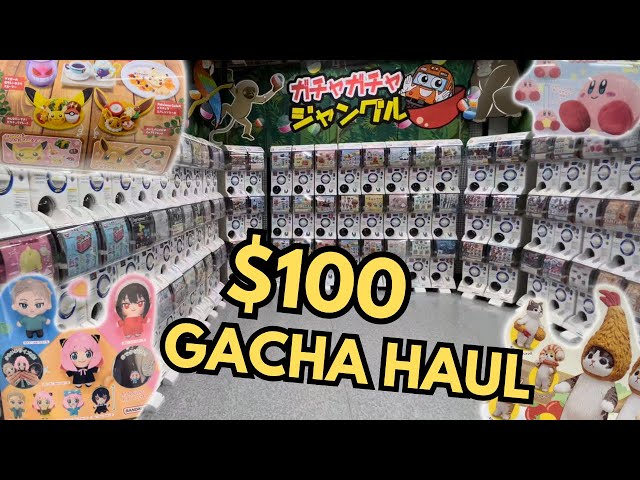 $100 GACHA HAUL in OSAKA | POKEMON | SPY FAMILY | DEMON SLAYER | CHAINSAW MAN | KIRBY | ガシャガシャ ガシャポン