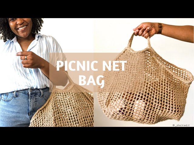 Ariel Crochet | Picnic Net Bag | Crochet Jute Tote Bag | Crochet Pattern Review