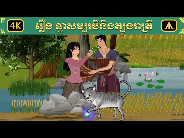 រឿង ឆ្មាសម្បុរបីនិងត្បូងរាត្រី | Airplane Tales Khmer