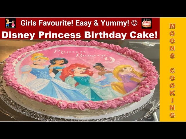 Best Disney Princess Birthday cake #EdiblephotoCake #PinkBirthdaycake #Moon’sCooking