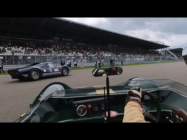 Race 5 onboard Oldtimer Grand Prix Nürburgring 2023, 360 degree 4 k video, Meta Quest, sun 2nd heat